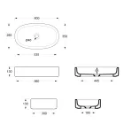 Keramické umyvadlo na desku 60x35 cm v různých barvách, vyrobené v Itálii - dívčí Viadurini