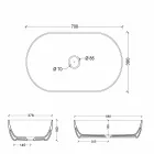 Umyvadlo 70x35cm vyrobena z keramiky Itálie hvězda dělal, moderní design Viadurini