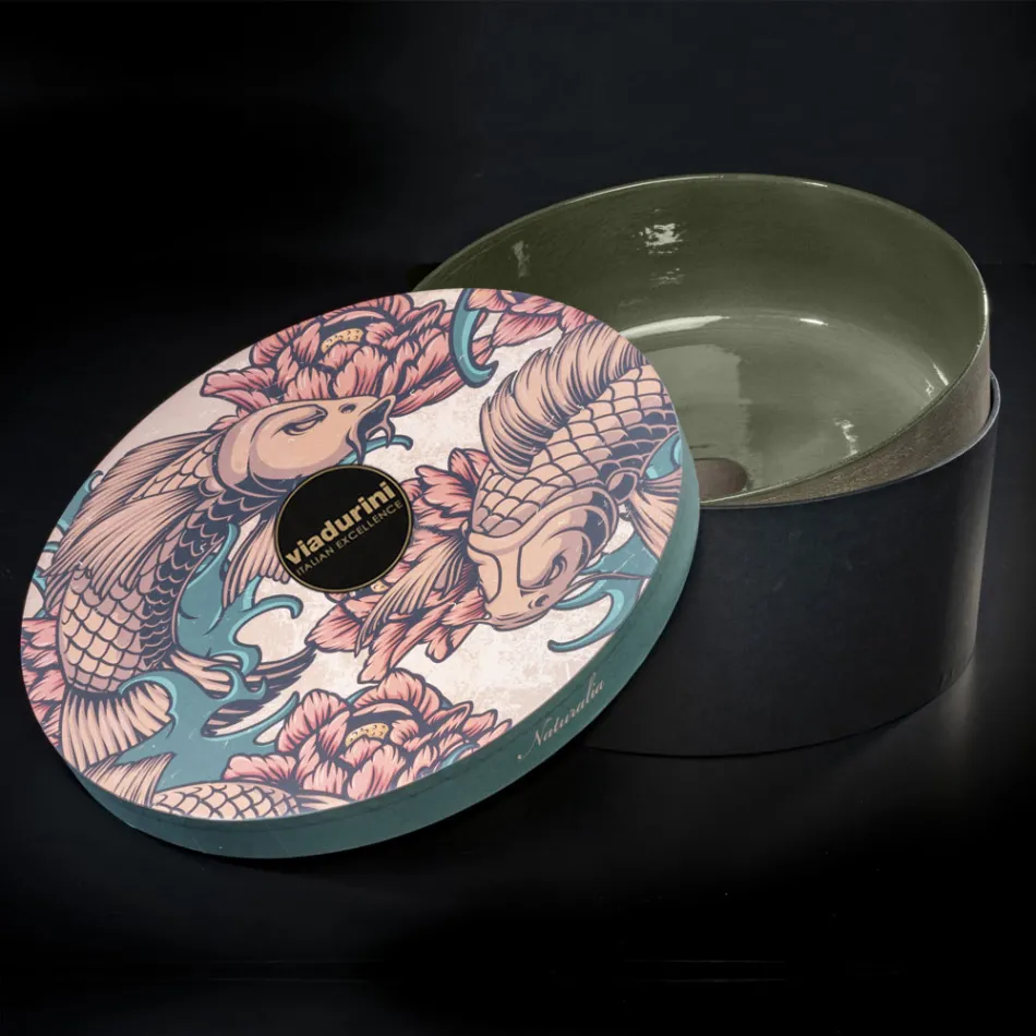 Zelené žáruvzdorné hliněné umyvadlo Made in Italy - Tatiana Viadurini