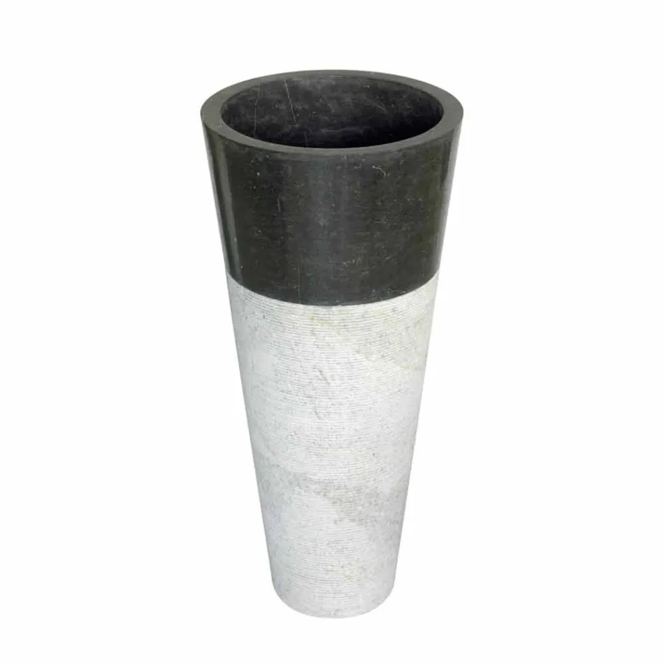 Umyvadlo Column Kužel kamene Natural Black Raja Viadurini