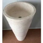 Návrh koupelny umyvadlo v bílém kameni Brent, unikátní kus Viadurini