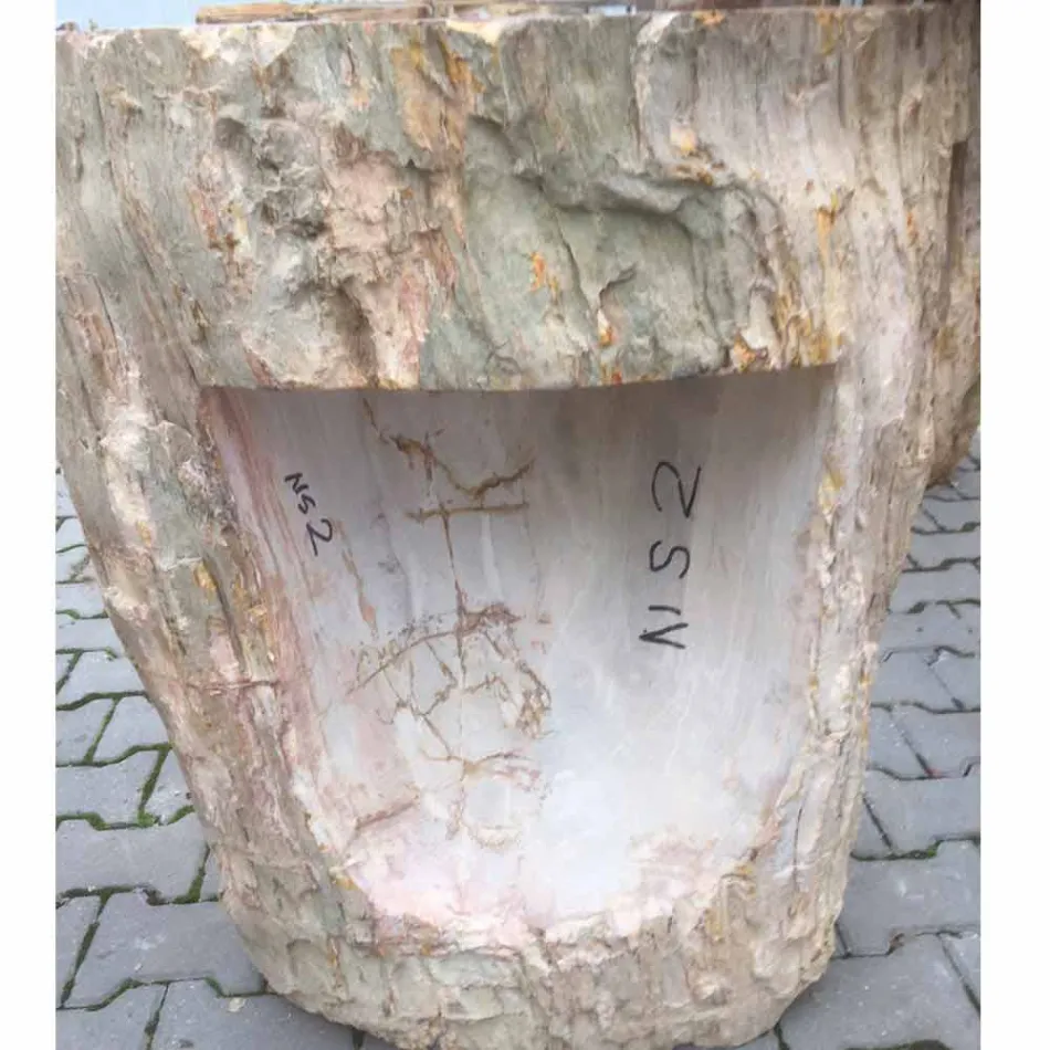 Návrh umyvadlového podstavce z přírodního kamene Ley, ručně vyrobený Viadurini