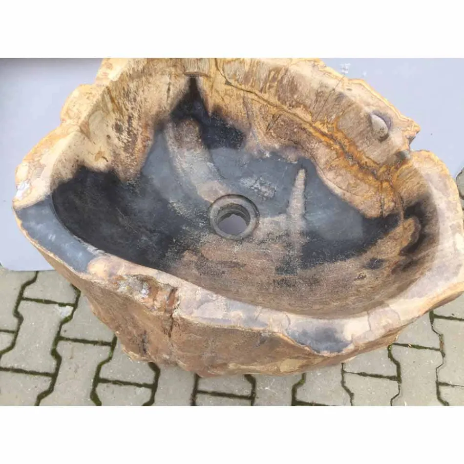 Návrh umyvadlového podstavce z přírodního kamene Ley, ručně vyrobený Viadurini