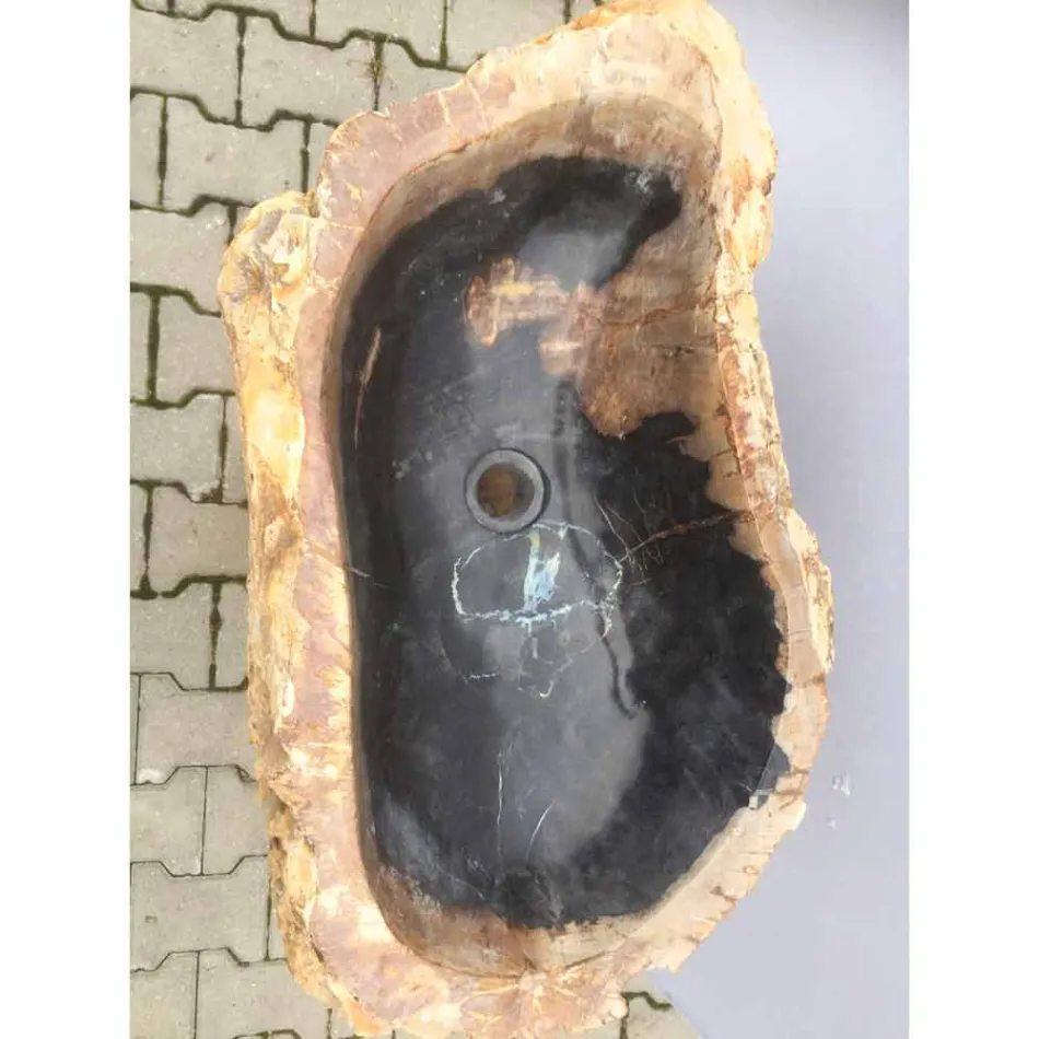 Návrh umyvadlového podstavce z přírodního kamene Ley, ručně vyrobený Viadurini