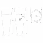 Sloupové umyvadlo moderního designu v lesklém černém mramoru - Merlo Viadurini