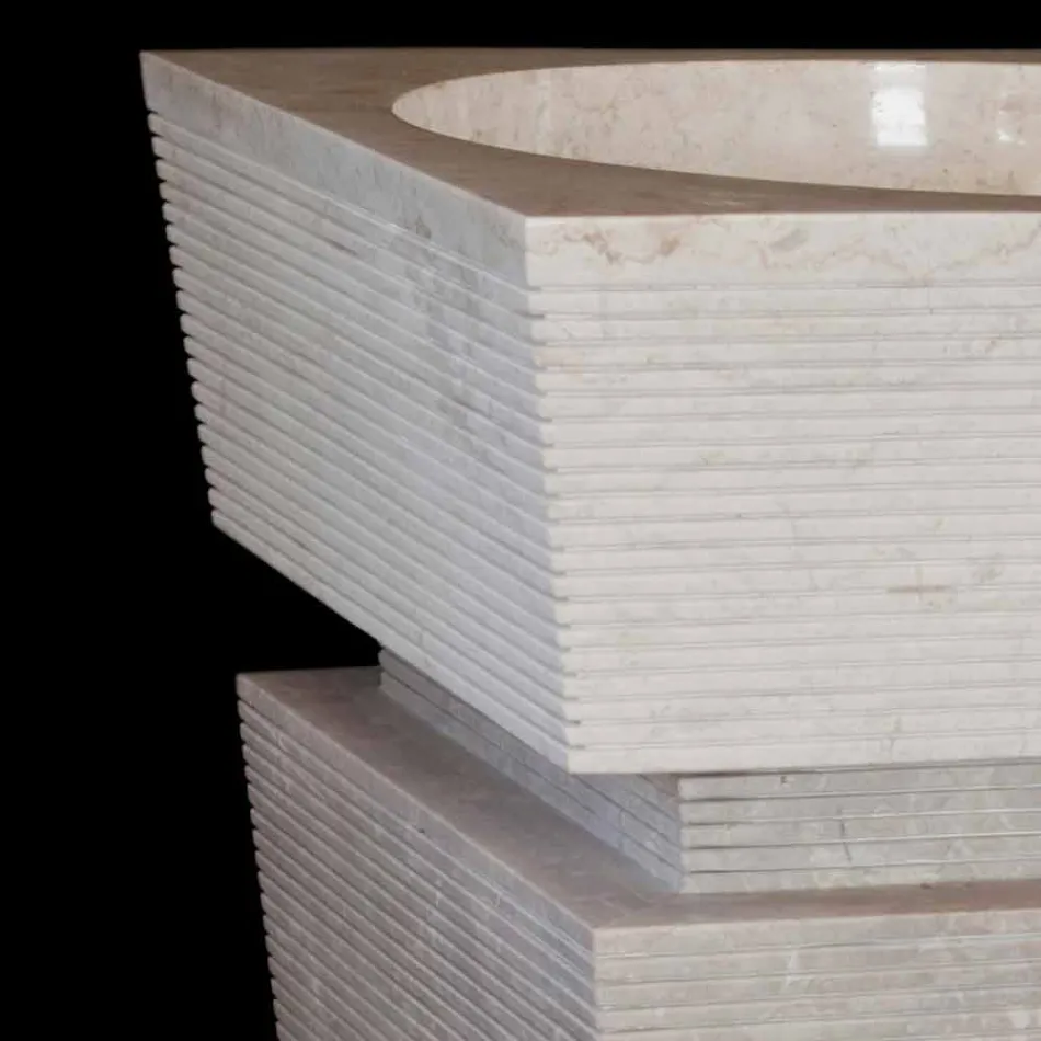 Podstavec z přírodního kamene, bílý, ručně vyrobený Viadurini