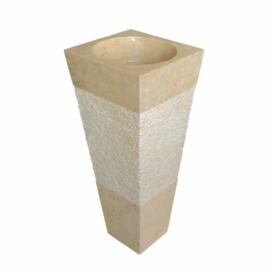 Umyvadlo Column pyramida kámen Natural Beige Nias Viadurini