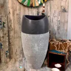 Umyvadlo Column Kulový kamene Natural Black Gili Viadurini