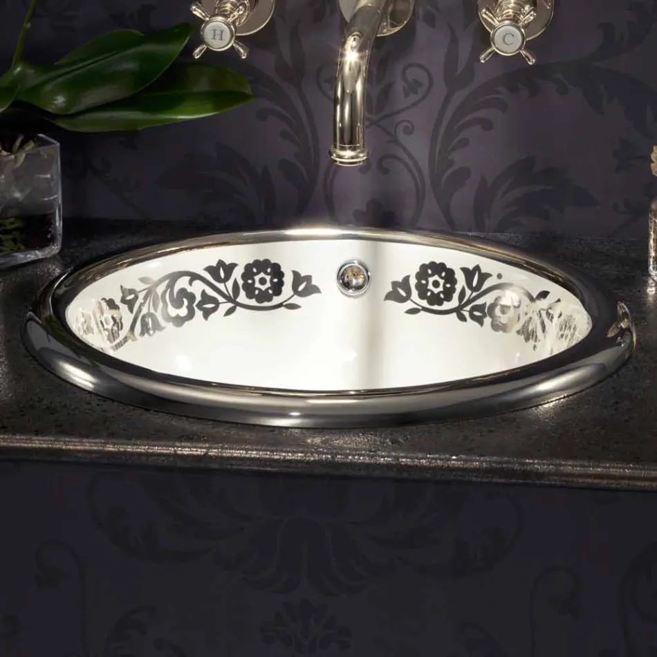 Vestavěný barokní umyvadlo v ohniště vyrobené v Itálii, Otis Viadurini