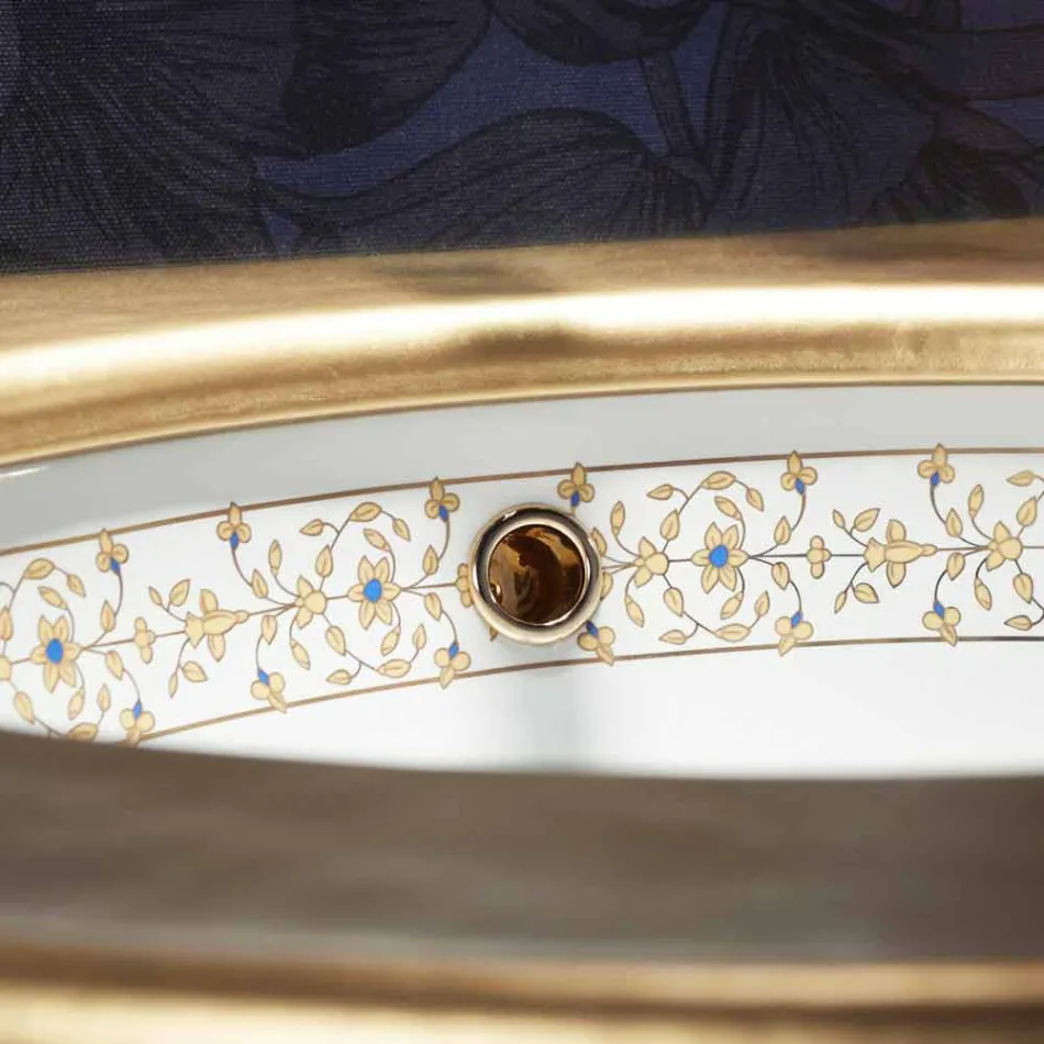 Barokní design zabudovaný umyvadlo v ohniště vyrobené v Itálii, Egejské moře Viadurini