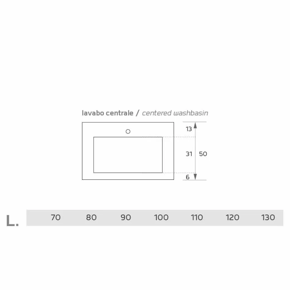 Moderní závěsné umyvadlo v provedení Luxolid vyrobené v Itálii, Ruffano Viadurini