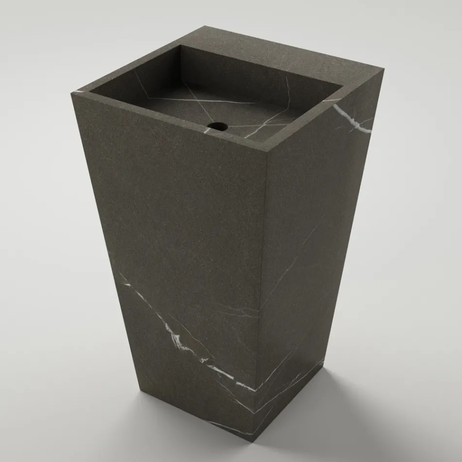 Sloupové koupelnové umyvadlo z porcelánové kameniny Made in Italy - Baia Viadurini