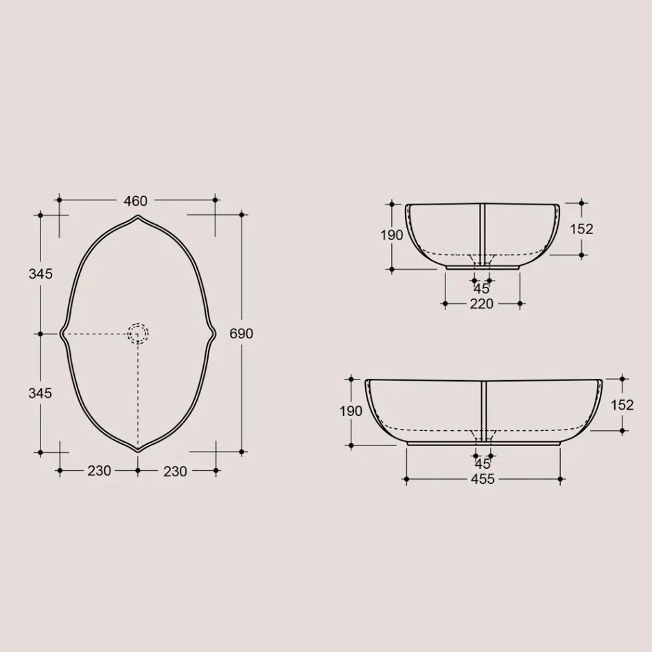 Lesklé keramické umyvadlo do koupelny vyrobené v Itálii - Oscar Viadurini