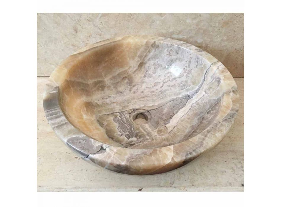 Umývadlo v přírodním onyxovém kameni Ana, ručně vyrobené Viadurini