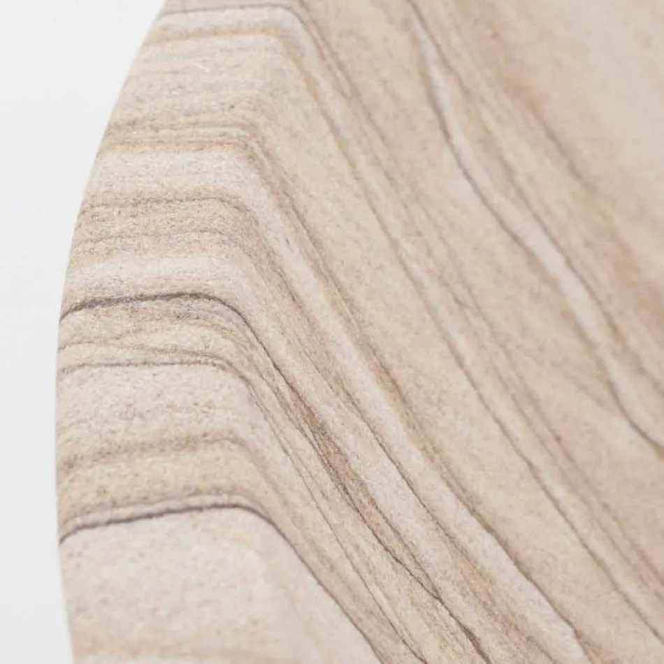 Umyvadlo na desku do koupelny v pískovém kulatém tvaru - Cerasolo Viadurini