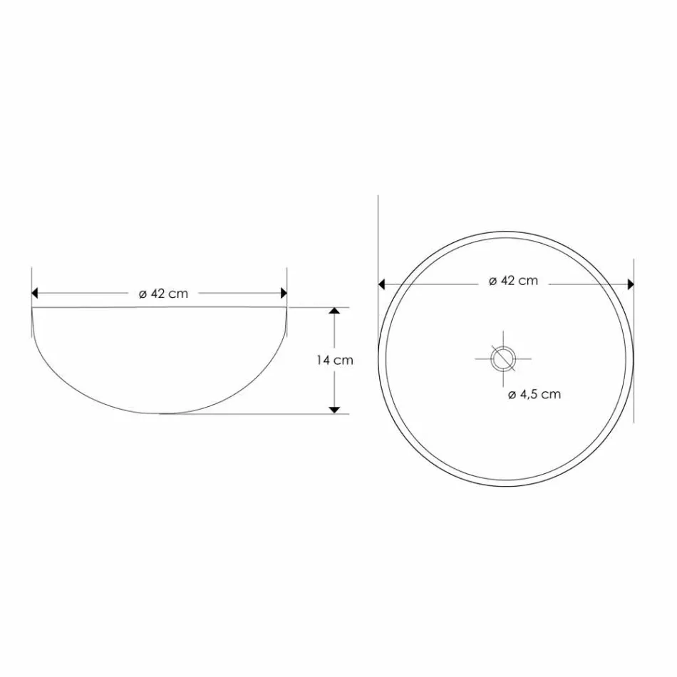 Umyvadlo na desku do koupelny v pískovém kulatém tvaru - Cerasolo Viadurini