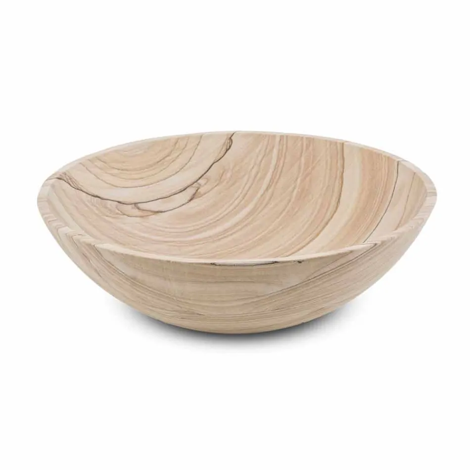 Umyvadlo na desku do koupelny v pískovém kulatém tvaru - Cerasolo Viadurini