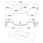 Koupelnové umyvadlo na desku nebo nástěnné umyvadlo z keramiky Made in Italy - Act Viadurini