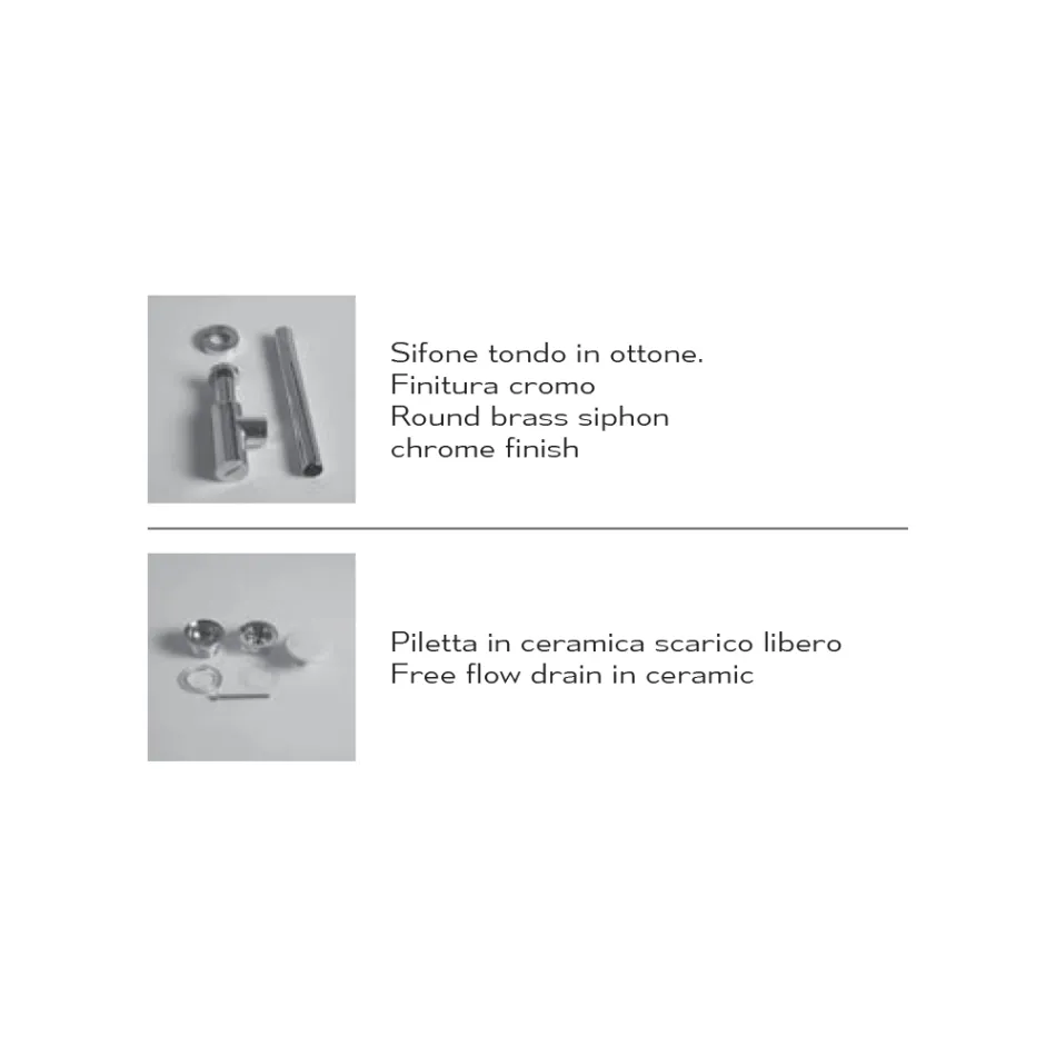 Koupelnové umyvadlo na desku nebo nástěnné umyvadlo z keramiky Made in Italy - Act Viadurini