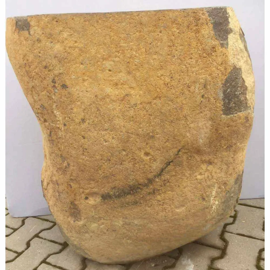 Návrh koupelny umyvadlo v přírodním kameně Moře, unikátní kus Viadurini