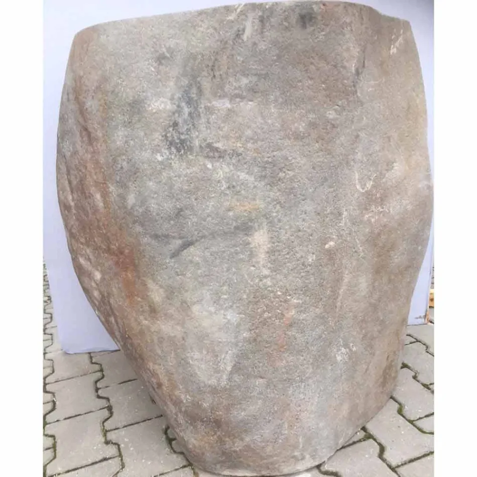 Návrh koupelny umyvadlo v přírodním kameně Moře, unikátní kus Viadurini