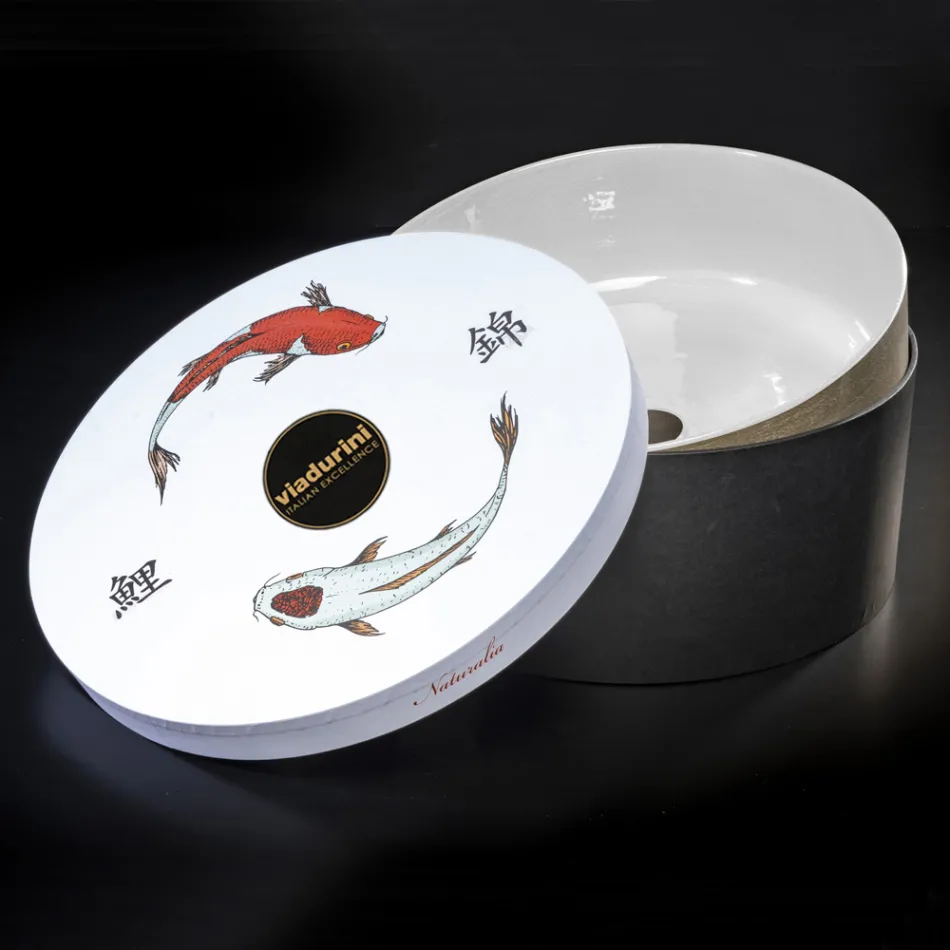 Bílé designové koupelnové umyvadlo ze žáruvzdorné hlíny Made in Italy - Tatiana Viadurini