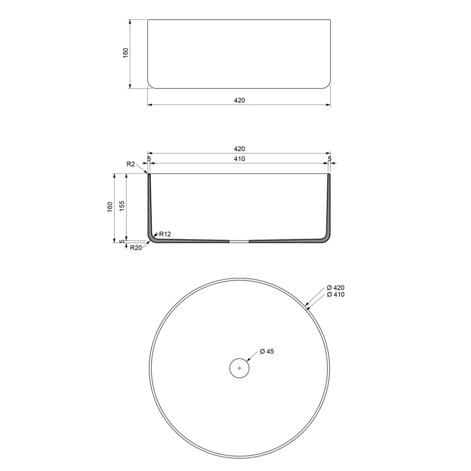 Bílé designové koupelnové umyvadlo ze žáruvzdorné hlíny Made in Italy - Tatiana Viadurini