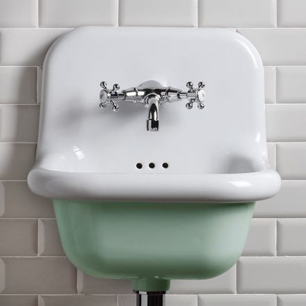 Volně stojící koupelnové umyvadlo v bílé a barevné keramice 42 cm - Meridiano Viadurini