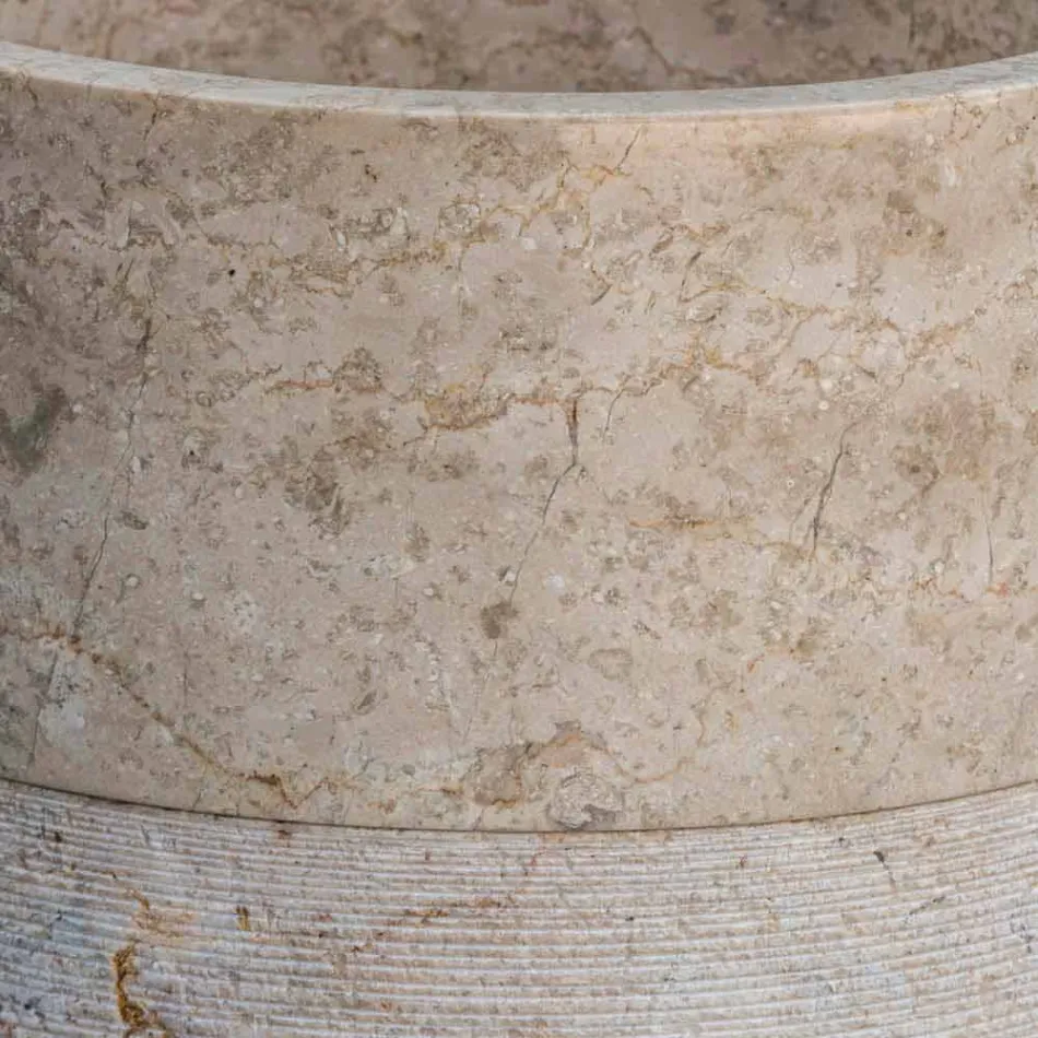 Volně stojící koupelnové umyvadlo ve tvaru mramoru Ivory Finish - Cremino Viadurini