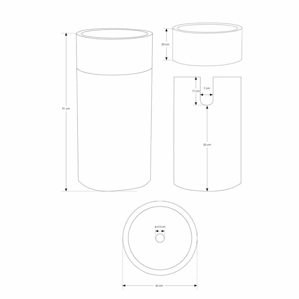 Volně stojící koupelnové umyvadlo ve tvaru mramoru Ivory Finish - Cremino Viadurini