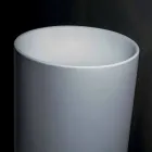 Volně stojící koupelnové umyvadlo v bílé pryskyřici s válcovým tvarem - libertinové Viadurini