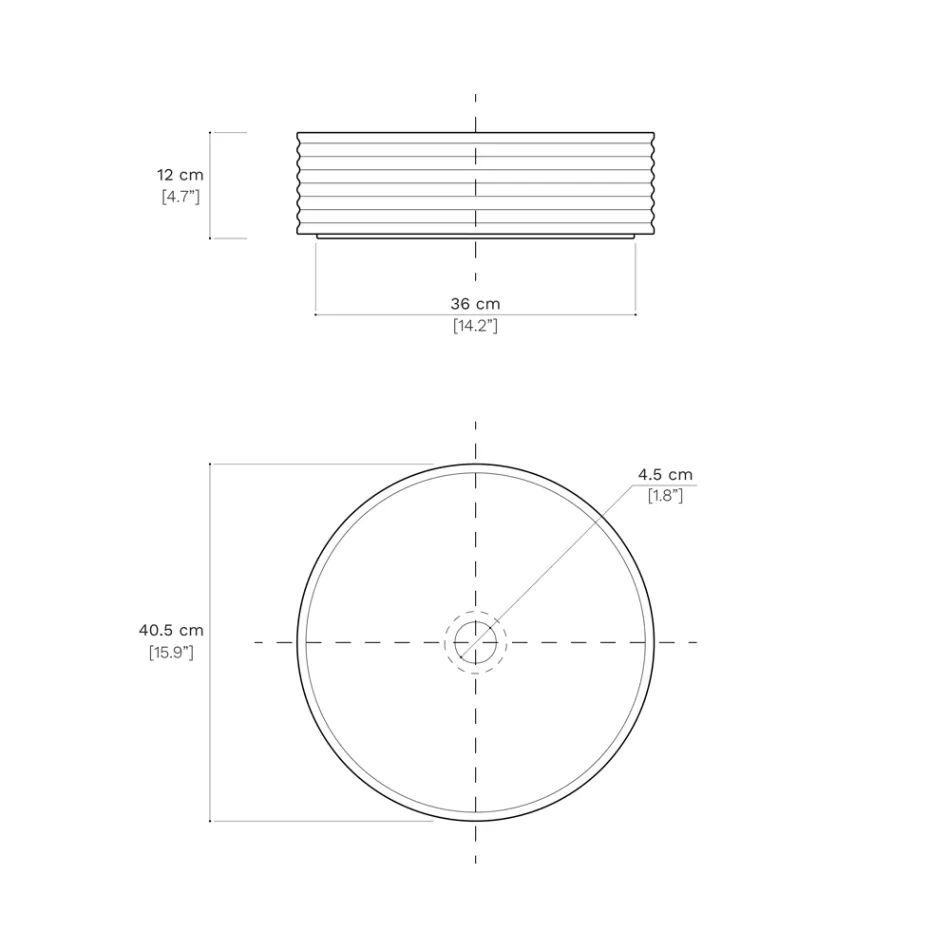 Koupelnové umyvadlo z ručně soustružené porcelánové kameniny Made in Italy - Šipky Viadurini