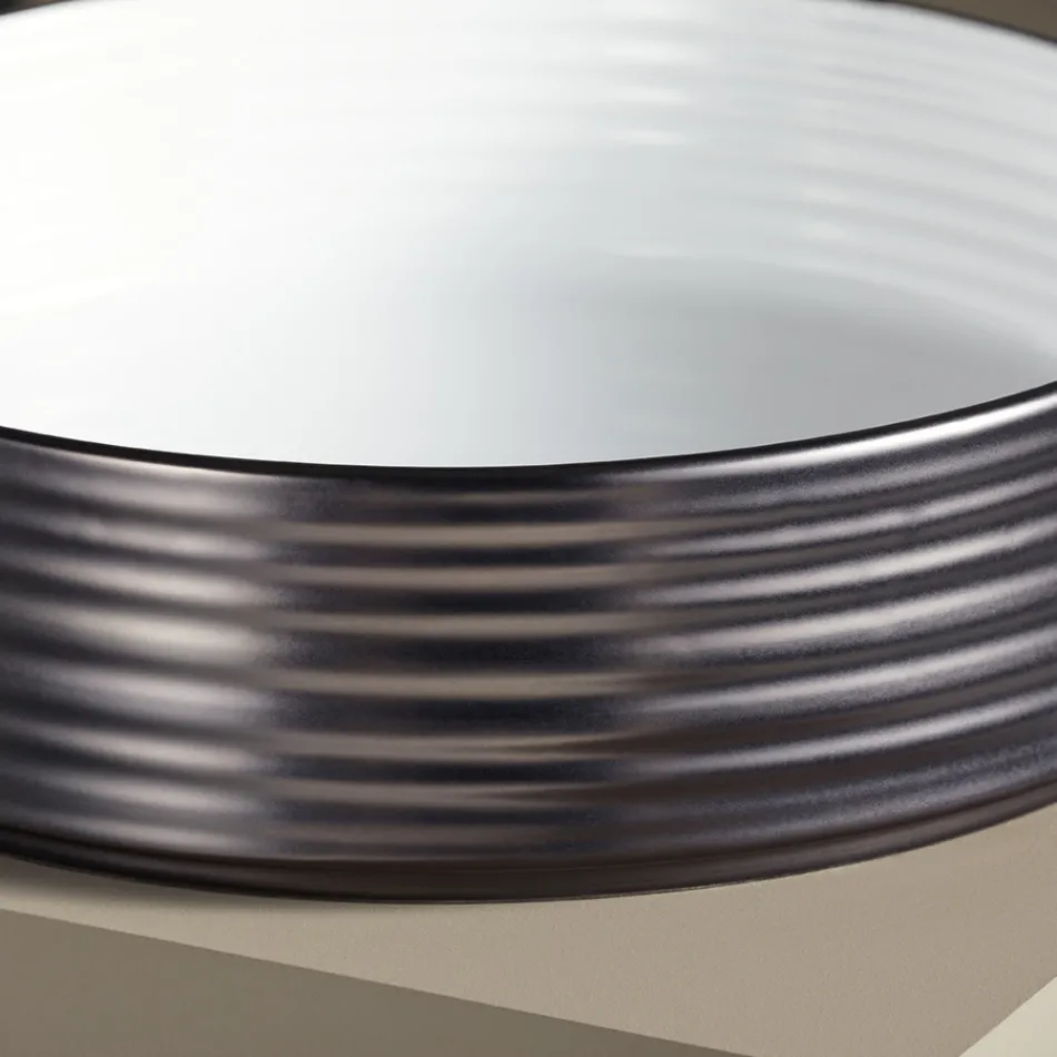 Koupelnové umyvadlo z ručně soustružené porcelánové kameniny Made in Italy - Šipky Viadurini