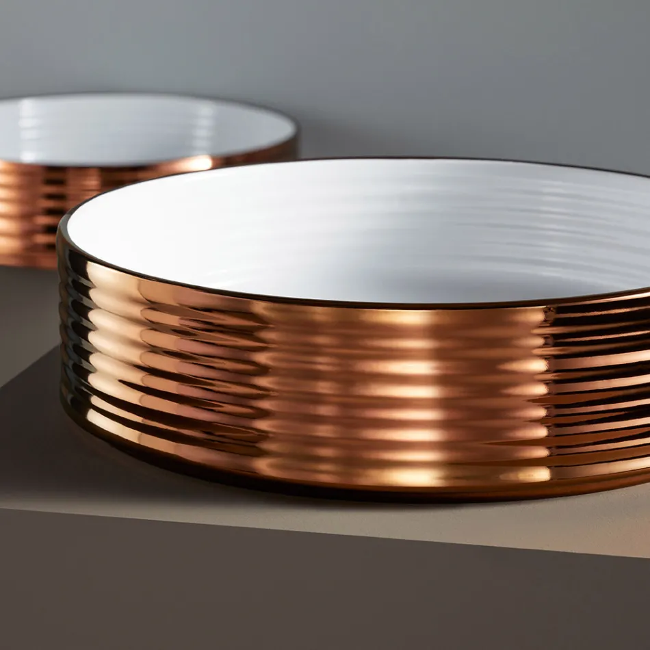 Koupelnové umyvadlo z ručně soustružené porcelánové kameniny Made in Italy - Šipky Viadurini