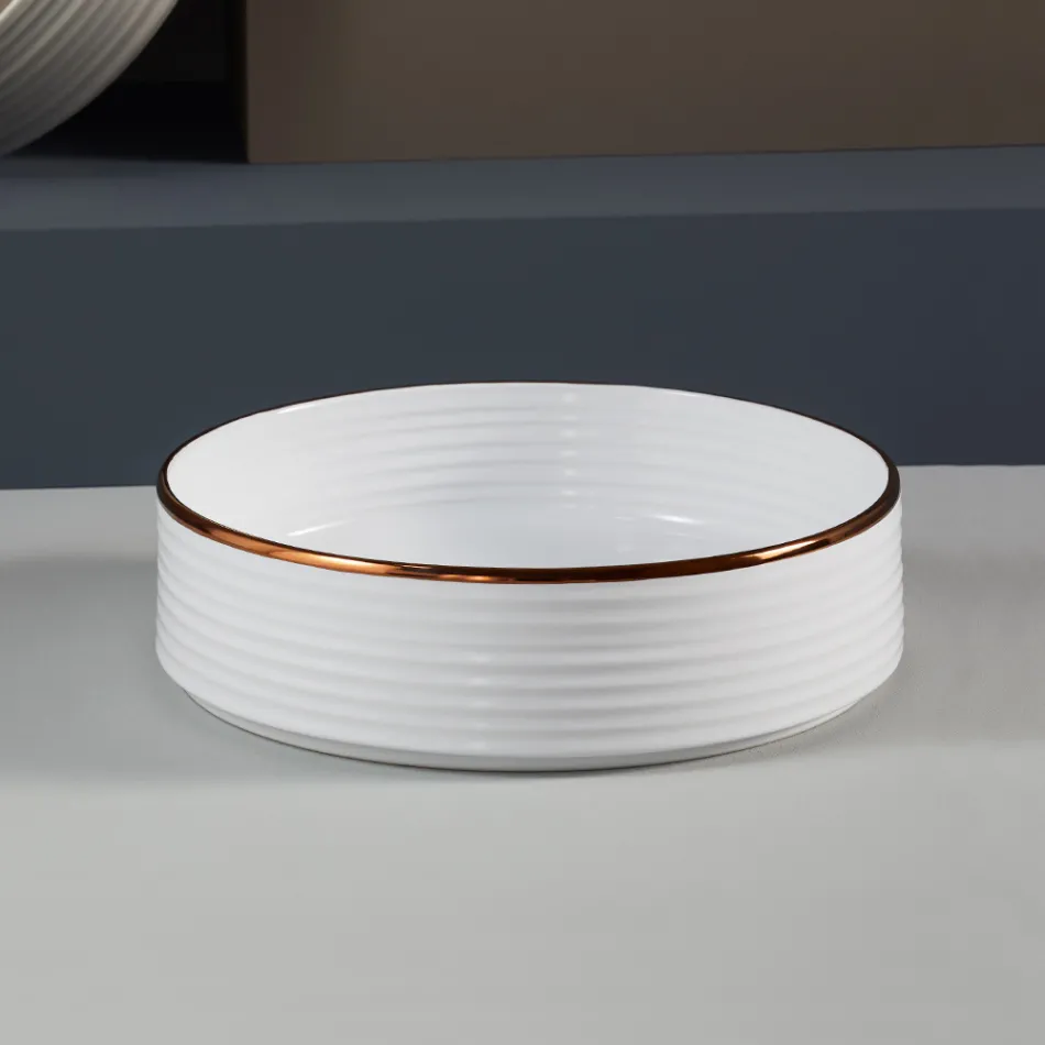 Koupelnové umyvadlo z ručně soustružené porcelánové kameniny Made in Italy - Šipky Viadurini