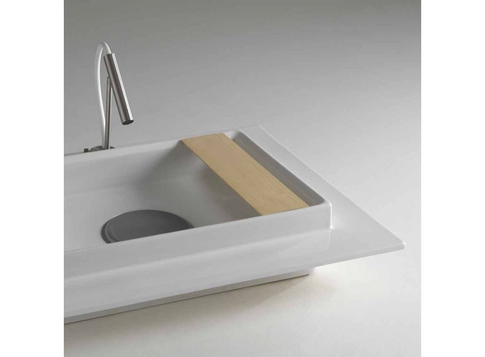 Umyvadlo obdélníkové keramický koupelna moderní design Fred Viadurini