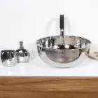 Kulaté umyvadlo na desku z chromované mosazi - diamant Viadurini