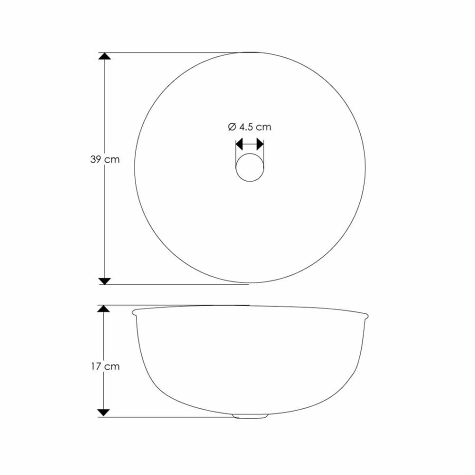 Kulaté umyvadlo na desku z chromované mosazi - diamant Viadurini