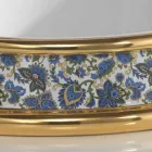 Semi-zapuštěné umyvadlo v ohniště a zlatě vyrobené v Itálii, Manilo Viadurini