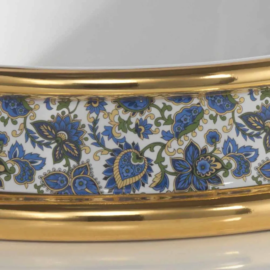 Semi-zapuštěné umyvadlo v ohniště a zlatě vyrobené v Itálii, Manilo Viadurini