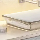 Semi-zapuštěné koupelnové umyvadlo v požární hlíně a platiny vyrobené v Itálii, Guido Viadurini