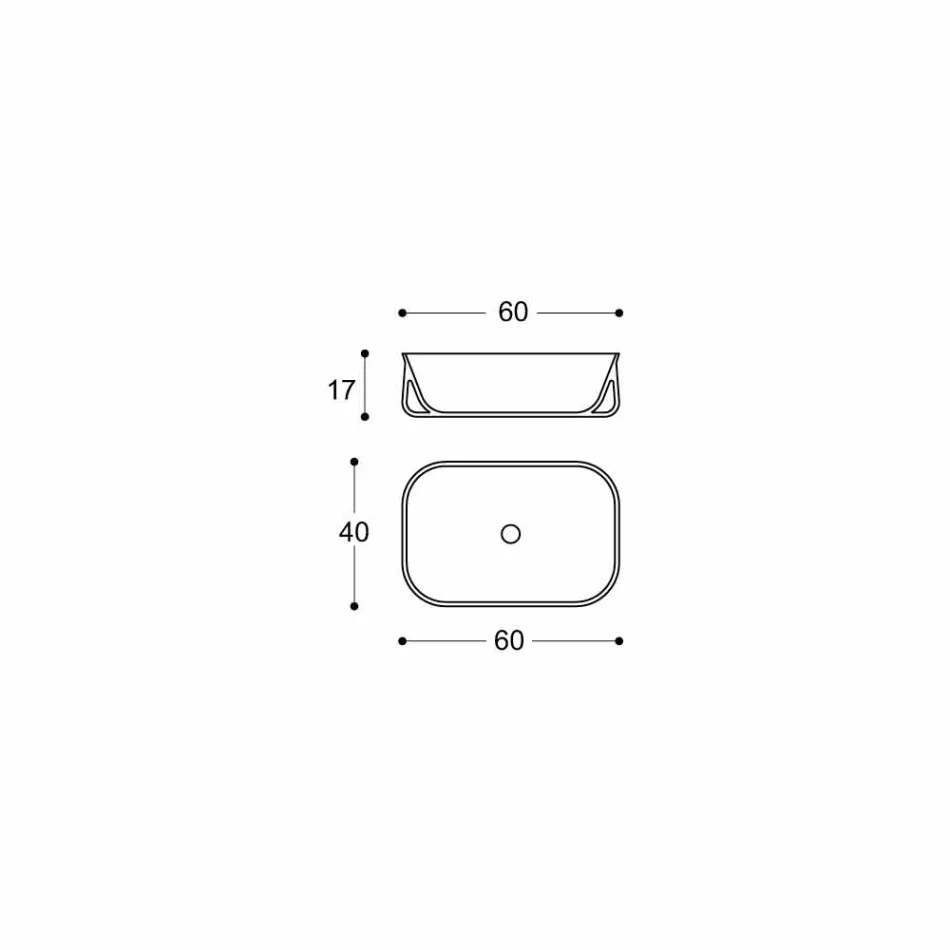 Pultové obdélníkové bílé koupelnové umyvadlo v moderním designu - Tulyp2 Viadurini