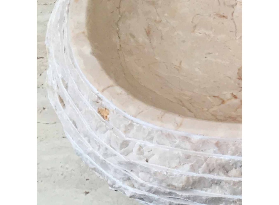Cora oválné bílé umyvadlo, ručně vyrobené Viadurini