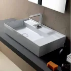 Umyvadlo keramické podpory moderní design made in Italy Sun 65x40 cm Viadurini