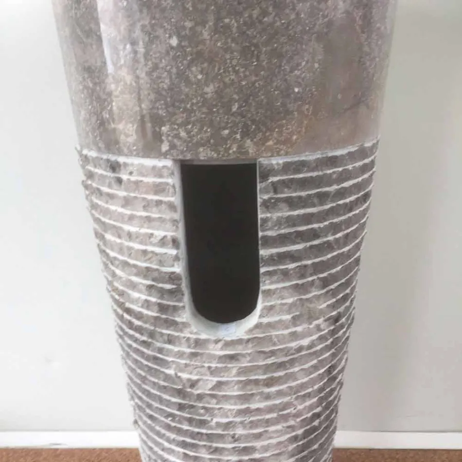 Kuželové umyvadlo v přírodním kameni Iga, unikátní kus Viadurini