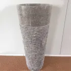 Kuželové umyvadlo v přírodním kameni Iga, unikátní kus Viadurini