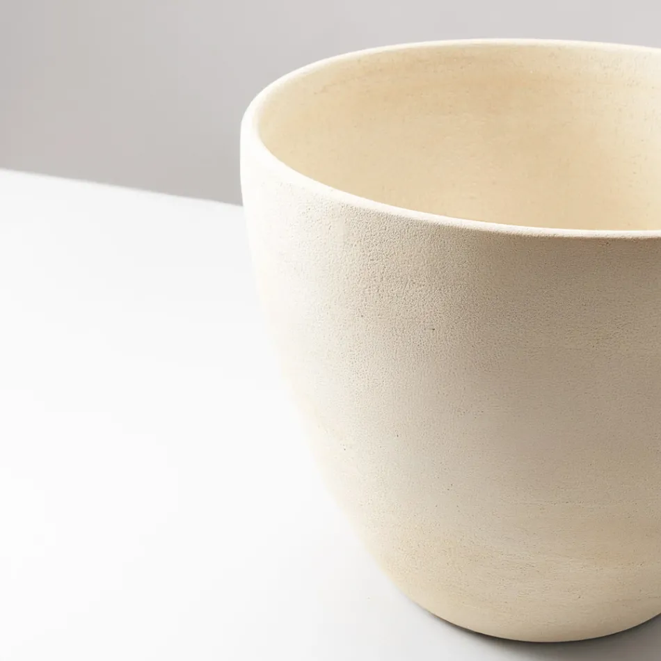 Kuželový dřez na pracovní desku z ručně soustruženého šamotového jílu - Orbite Viadurini