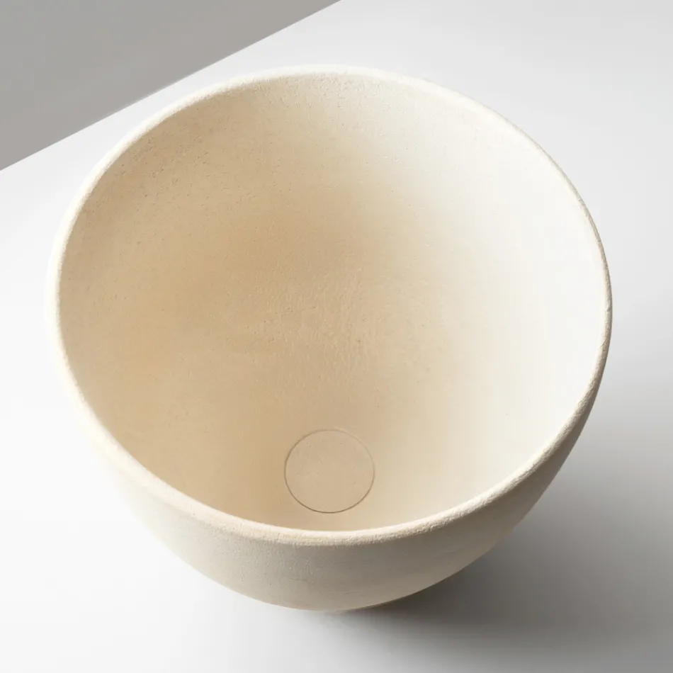 Kuželový dřez na pracovní desku z ručně soustruženého šamotového jílu - Orbite Viadurini