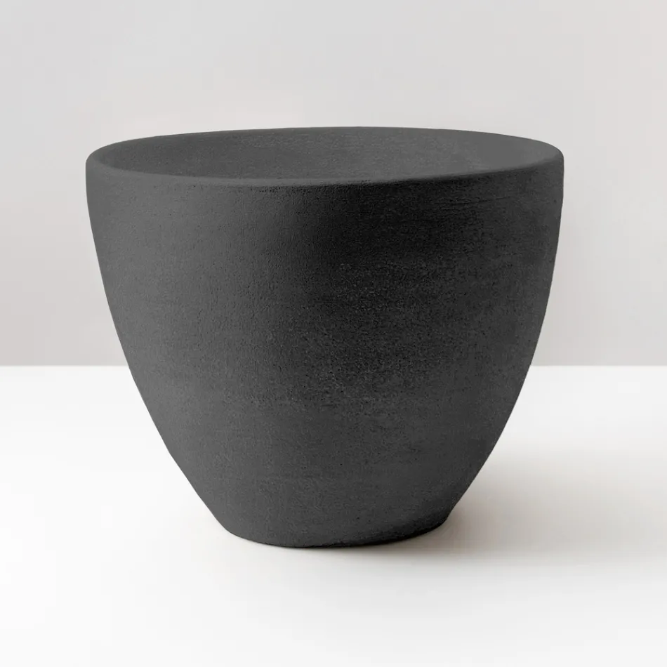 Kuželový dřez na pracovní desku z ručně soustruženého šamotového jílu - Orbite Viadurini