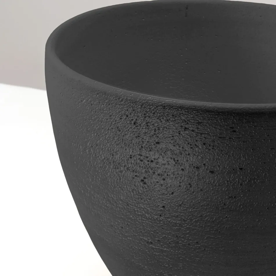 Kuželový dřez na pracovní desku z ručně soustruženého šamotového jílu - Orbite Viadurini